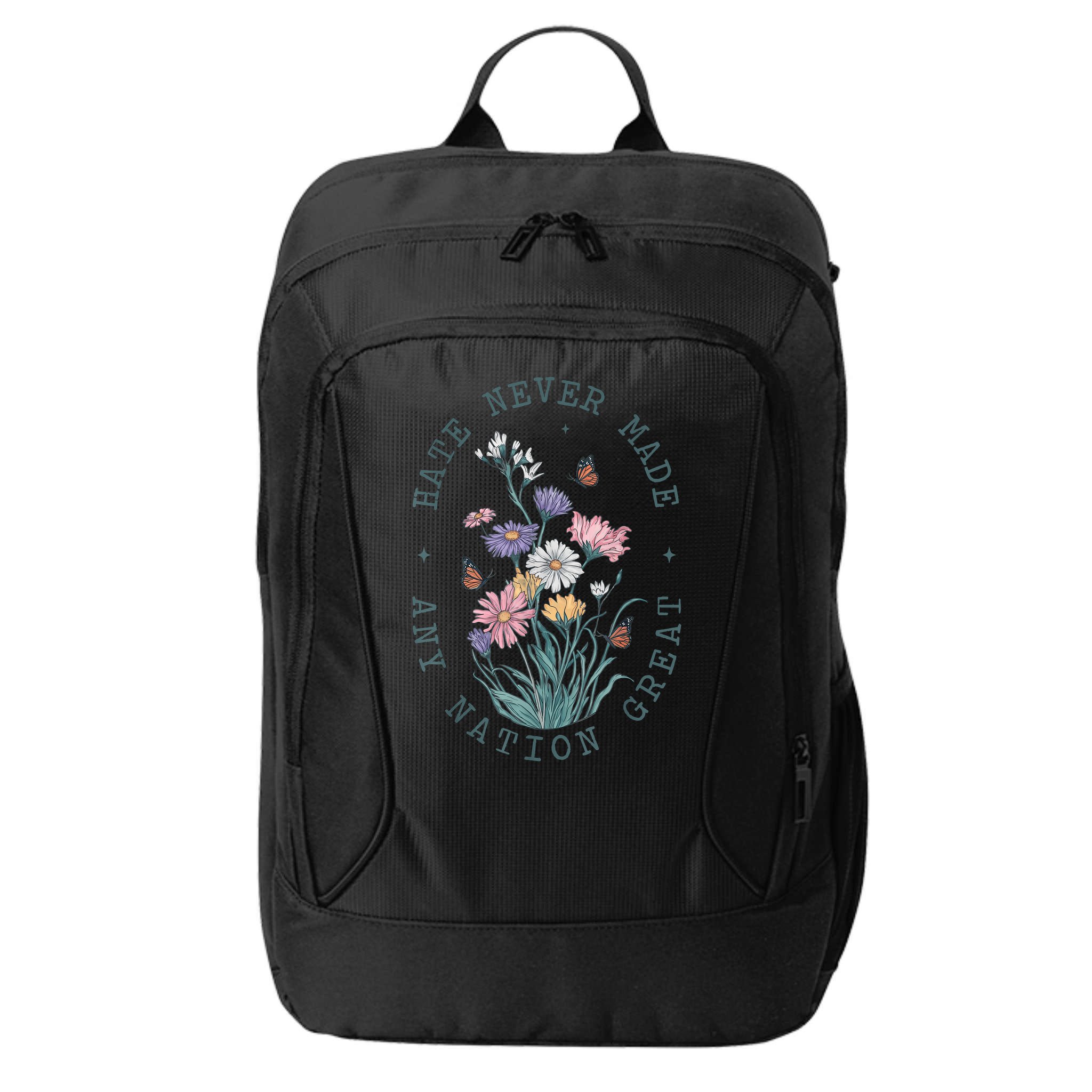 Anti Trump Floral Butterflies Democrat President Liberal City Backpack