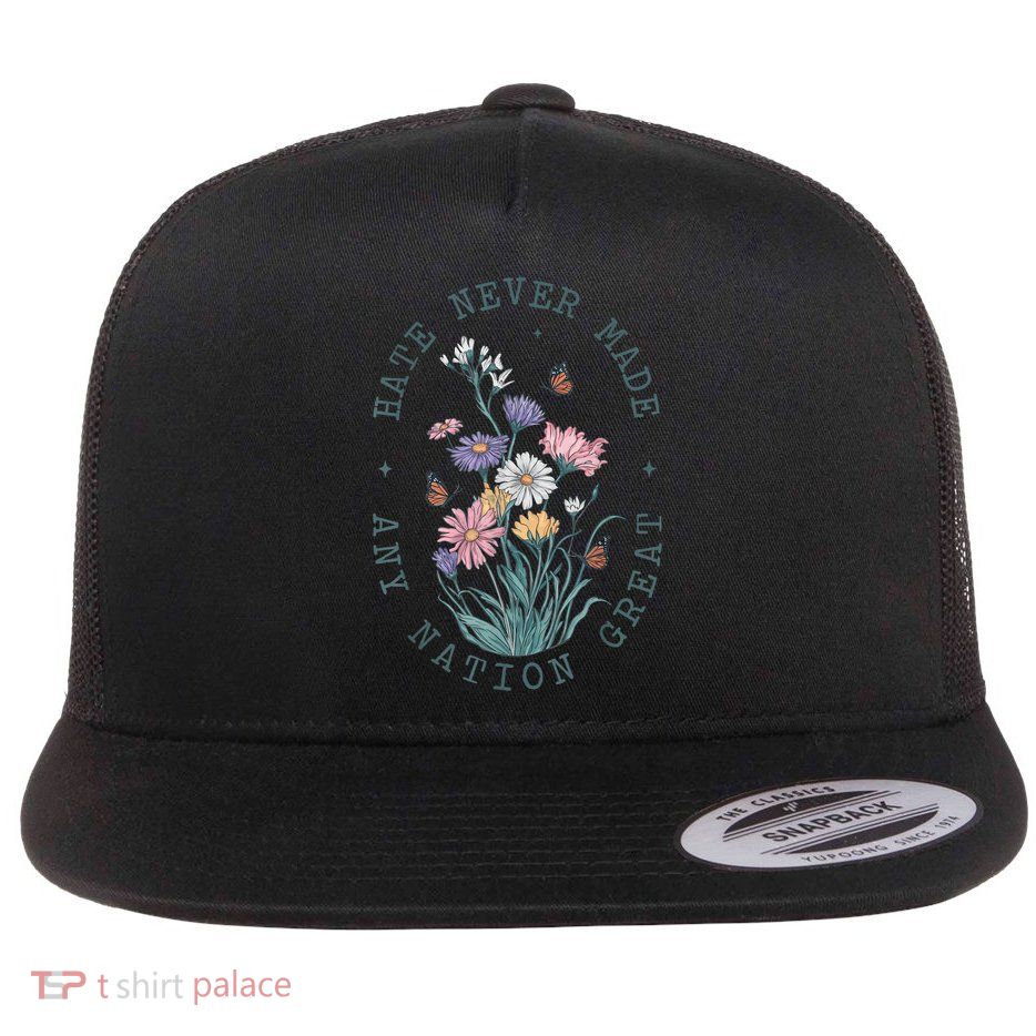 Anti Trump Floral Butterflies Democrat President Liberal Flatbill Hat