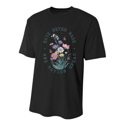 Anti Trump Floral Butterflies Democrat President Liberal Youth Performance Sprint T-Shirt