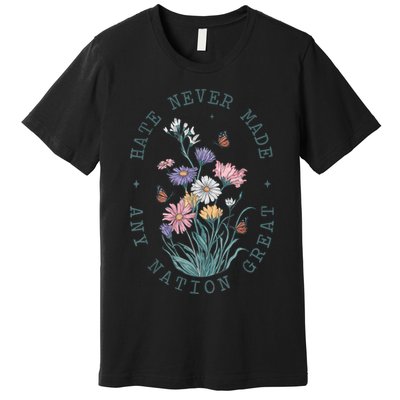 Anti Trump Floral Butterflies Democrat President Liberal Premium T-Shirt