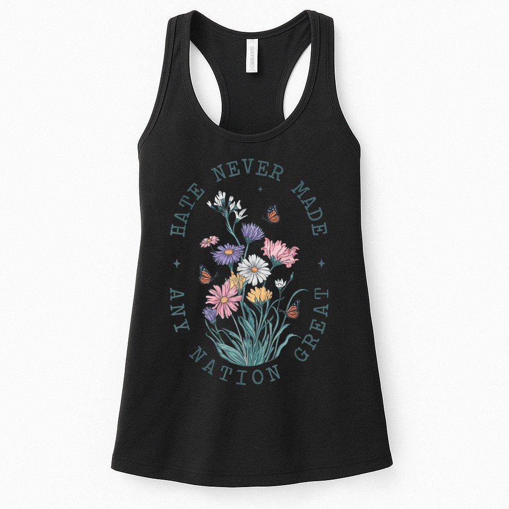Anti Trump Floral Butterflies Democrat President Liberal Womens Tank Top