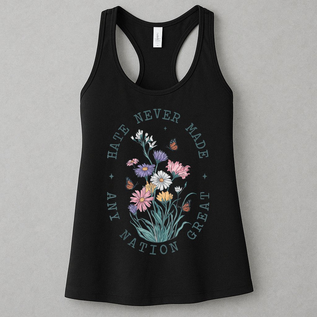 Anti Trump Floral Butterflies Democrat President Liberal Womens Tank Top