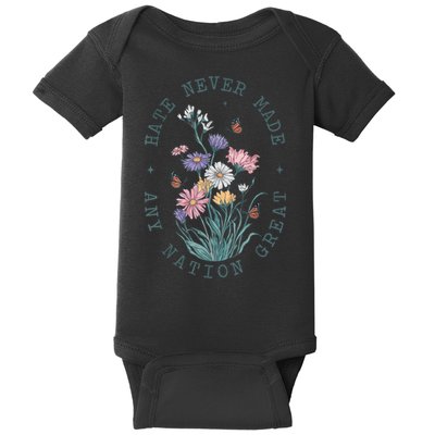 Anti Trump Floral Butterflies Democrat President Liberal Baby Bodysuit