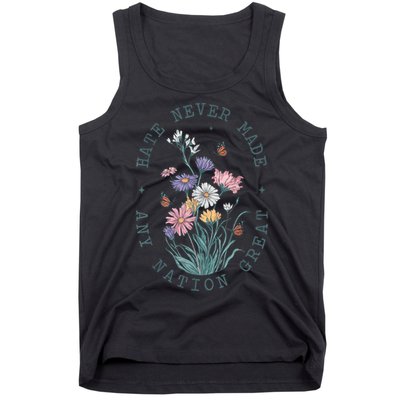Anti Trump Floral Butterflies Democrat President Liberal Tank Top