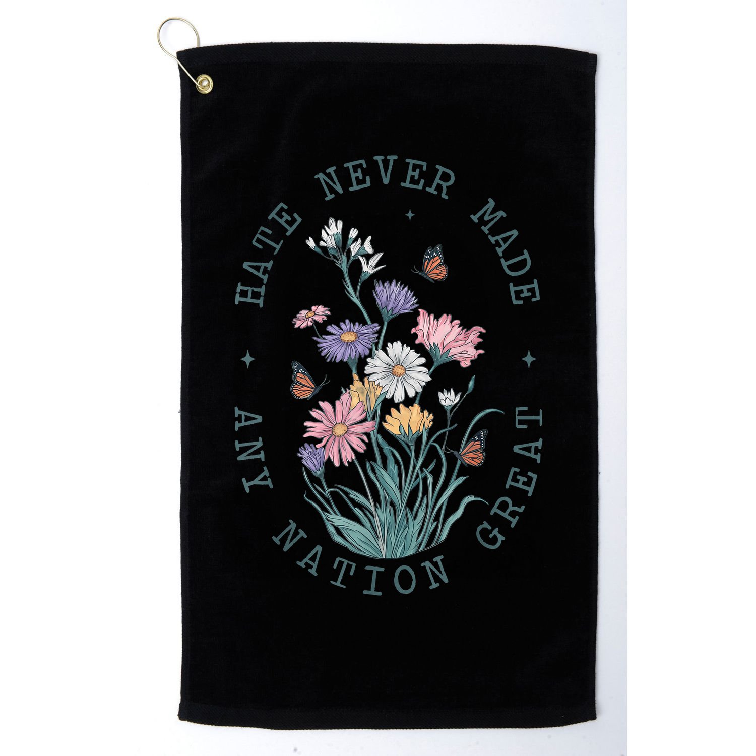 Anti Trump Floral Butterflies Democrat President Liberal Golf Towel