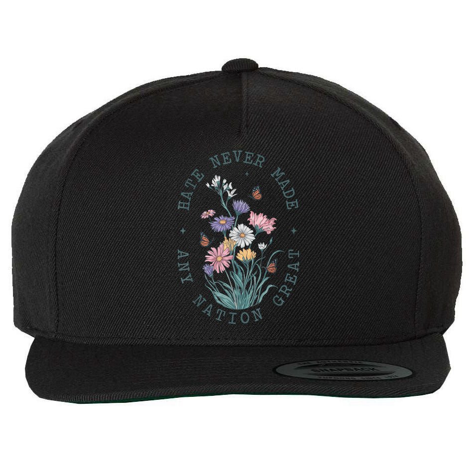 Anti Trump Floral Butterflies Democrat President Liberal Wool Snapback Cap