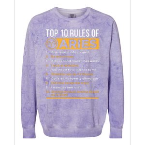 Aries Traits Facts Horoscope Zodiac Astrological Sign Gift Colorblast Crewneck Sweatshirt