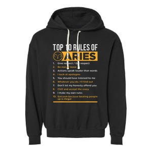 Aries Traits Facts Horoscope Zodiac Astrological Sign Gift Garment-Dyed Fleece Hoodie