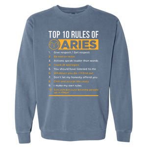 Aries Traits Facts Horoscope Zodiac Astrological Sign Gift Garment-Dyed Sweatshirt