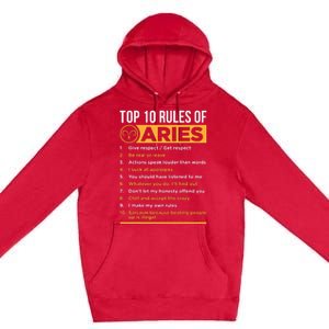 Aries Traits Facts Horoscope Zodiac Astrological Sign Gift Premium Pullover Hoodie