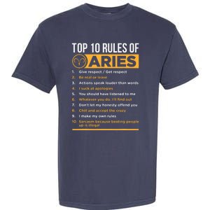 Aries Traits Facts Horoscope Zodiac Astrological Sign Gift Garment-Dyed Heavyweight T-Shirt