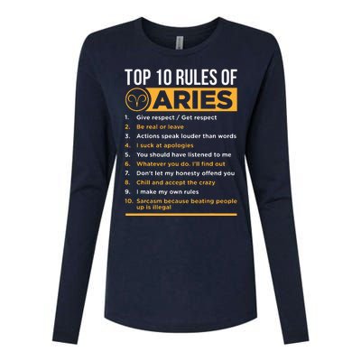 Aries Traits Facts Horoscope Zodiac Astrological Sign Gift Womens Cotton Relaxed Long Sleeve T-Shirt