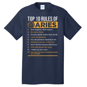 Aries Traits Facts Horoscope Zodiac Astrological Sign Gift Tall T-Shirt