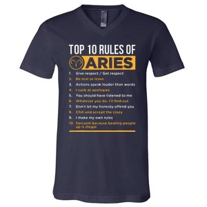 Aries Traits Facts Horoscope Zodiac Astrological Sign Gift V-Neck T-Shirt