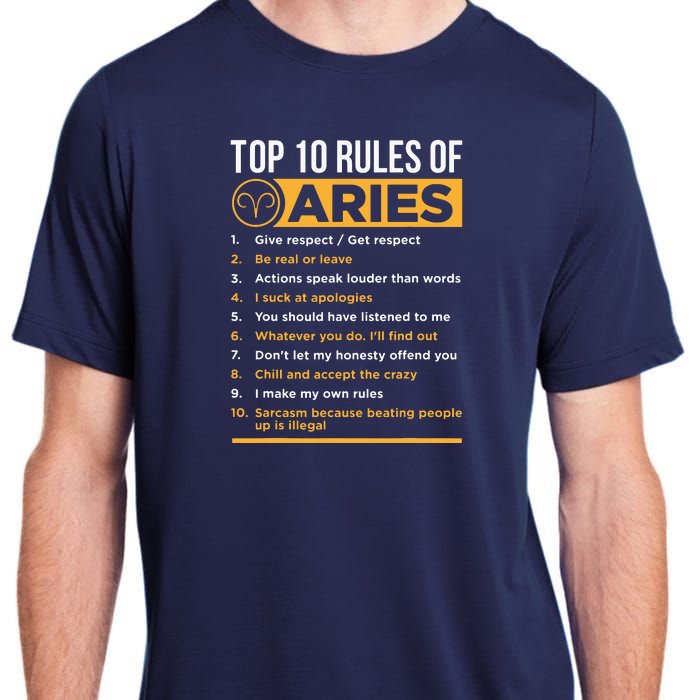 Aries Traits Facts Horoscope Zodiac Astrological Sign Gift Adult ChromaSoft Performance T-Shirt