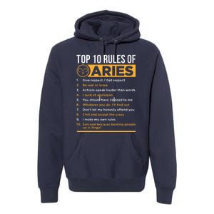 Aries Traits Facts Horoscope Zodiac Astrological Sign Gift Premium Hoodie