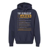 Aries Traits Facts Horoscope Zodiac Astrological Sign Gift Premium Hoodie