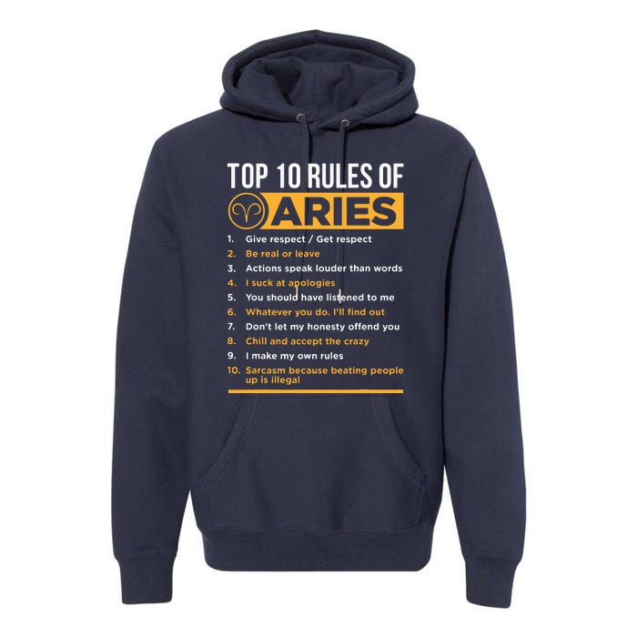 Aries Traits Facts Horoscope Zodiac Astrological Sign Gift Premium Hoodie