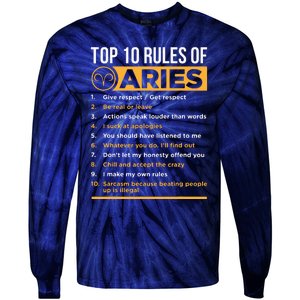 Aries Traits Facts Horoscope Zodiac Astrological Sign Gift Tie-Dye Long Sleeve Shirt