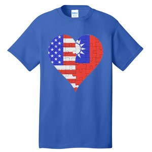 American Taiwanese Flag Heart Funny Gift Tall T-Shirt