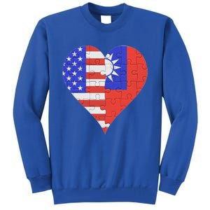 American Taiwanese Flag Heart Funny Gift Tall Sweatshirt