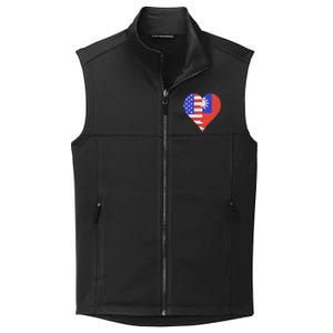 American Taiwanese Flag Heart Funny Gift Collective Smooth Fleece Vest