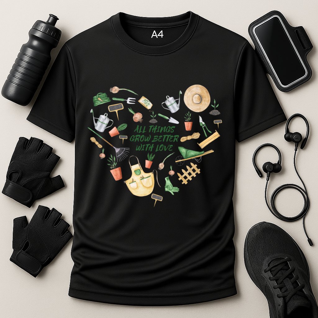 All Things Grow Better With Love Love Gardening Heart Cooling Performance Crew T-Shirt