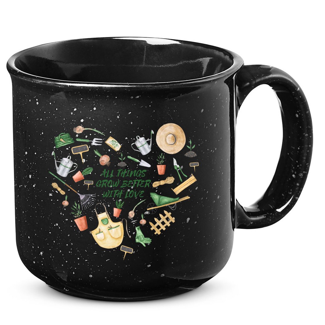 All Things Grow Better With Love Love Gardening Heart 15oz Campfire Ceramic Mug