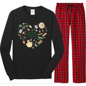 All Things Grow Better With Love Love Gardening Heart Long Sleeve Pajama Set