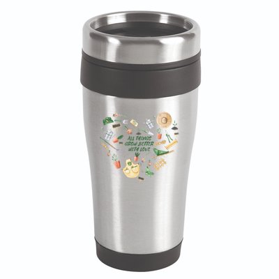 All Things Grow Better With Love Love Gardening Heart 16oz Travel Tumbler