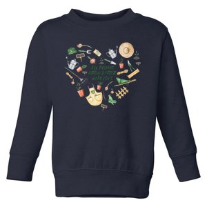 All Things Grow Better With Love Love Gardening Heart Toddler Sweatshirt