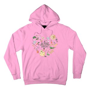 All Things Grow Better With Love Love Gardening Heart Hoodie