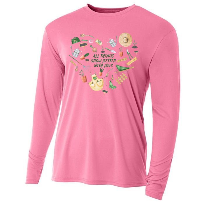 All Things Grow Better With Love Love Gardening Heart Cooling Performance Long Sleeve Crew