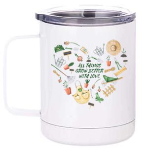 All Things Grow Better With Love Love Gardening Heart 12 oz Stainless Steel Tumbler Cup