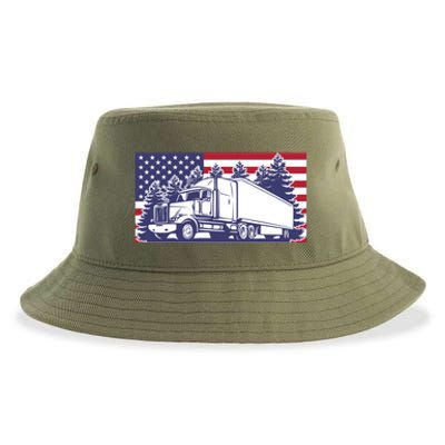 American Truck Gift Sustainable Bucket Hat