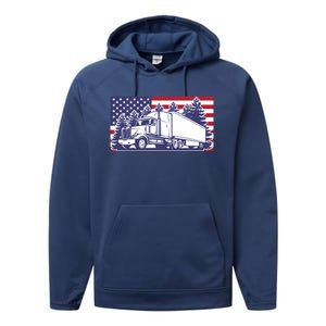 American Truck Gift Performance Fleece Hoodie