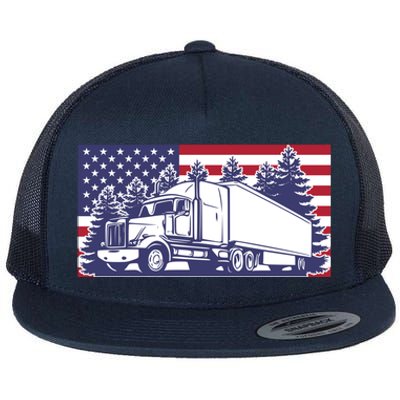 American Truck Gift Flat Bill Trucker Hat