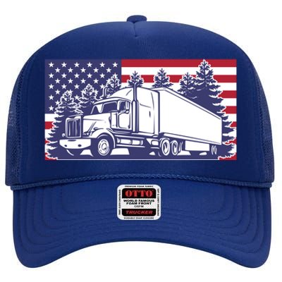 American Truck Gift High Crown Mesh Back Trucker Hat