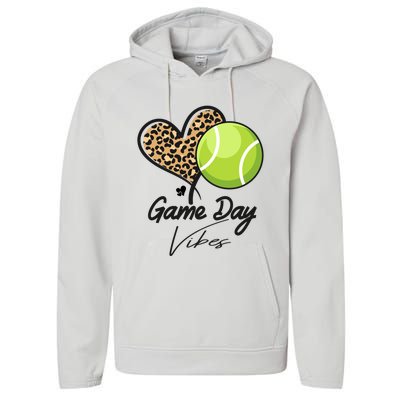 America Tennis Game Day Vibes Tennis Mom Leopard Gift Performance Fleece Hoodie