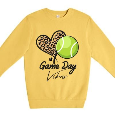 America Tennis Game Day Vibes Tennis Mom Leopard Gift Premium Crewneck Sweatshirt