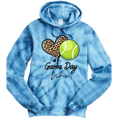 America Tennis Game Day Vibes Tennis Mom Leopard Gift Tie Dye Hoodie