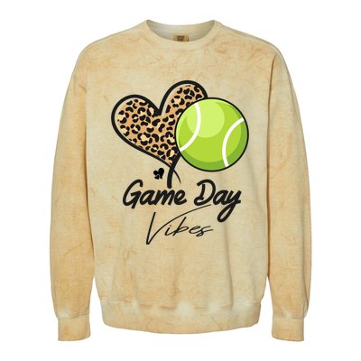 America Tennis Game Day Vibes Tennis Mom Leopard Gift Colorblast Crewneck Sweatshirt