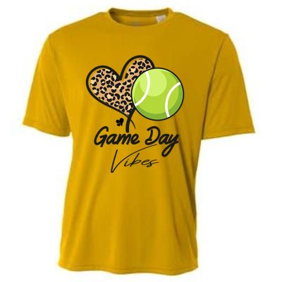 America Tennis Game Day Vibes Tennis Mom Leopard Gift Cooling Performance Crew T-Shirt