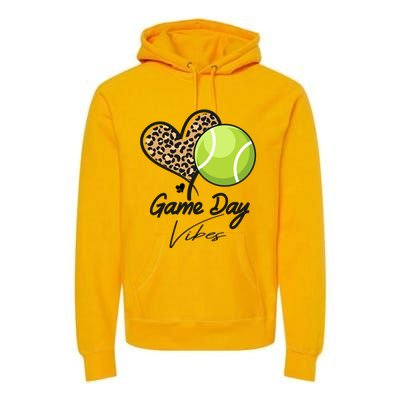 America Tennis Game Day Vibes Tennis Mom Leopard Gift Premium Hoodie