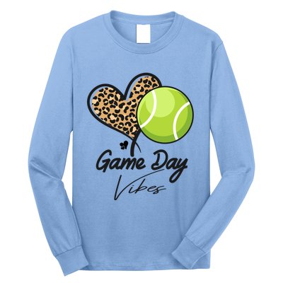 America Tennis Game Day Vibes Tennis Mom Leopard Gift Long Sleeve Shirt