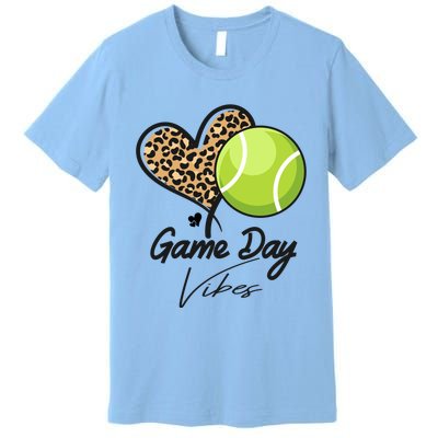 America Tennis Game Day Vibes Tennis Mom Leopard Gift Premium T-Shirt