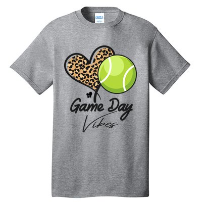 America Tennis Game Day Vibes Tennis Mom Leopard Gift Tall T-Shirt