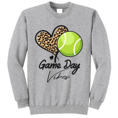 America Tennis Game Day Vibes Tennis Mom Leopard Gift Tall Sweatshirt