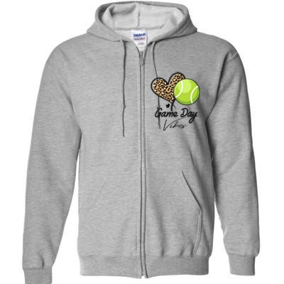 America Tennis Game Day Vibes Tennis Mom Leopard Gift Full Zip Hoodie