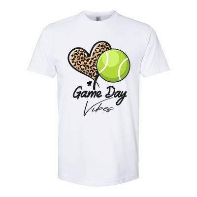 America Tennis Game Day Vibes Tennis Mom Leopard Gift Softstyle CVC T-Shirt